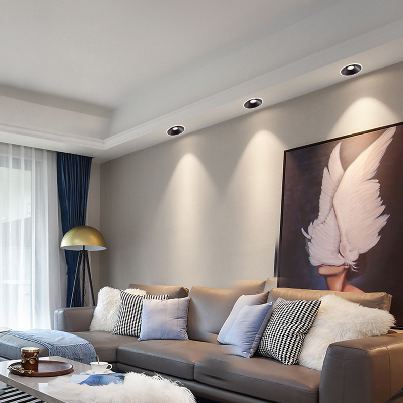 led筒灯开孔天花花灯客厅吊顶洗墙家用无主射灯