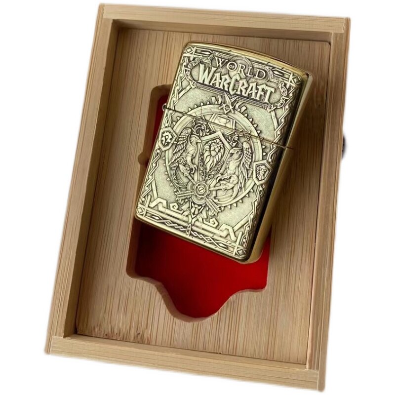 zippo打火机新款纯铜盔甲魔兽世界立体浮雕蚊版煤油zippo