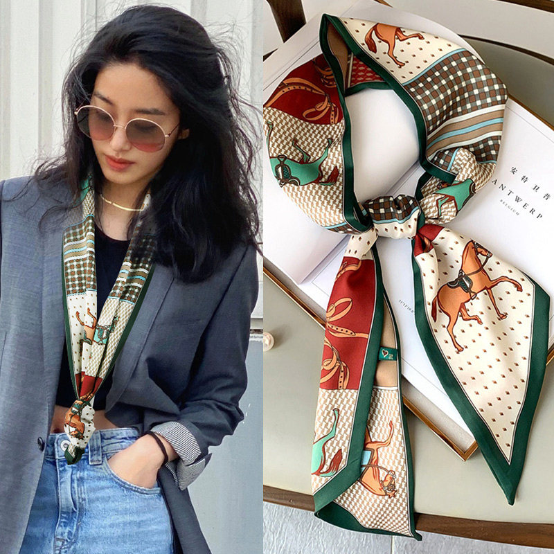 长丝巾小长条女士春秋薄款围巾百搭装饰领巾春秋搭配衬衫发带领带