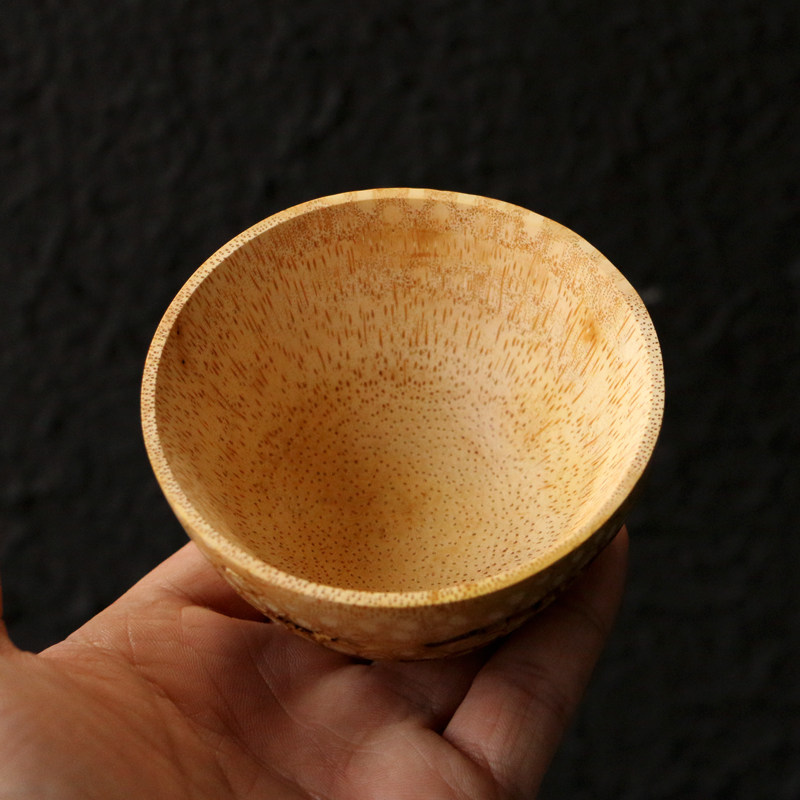 文玩茶道竹根雕小茶杯纯手工雕刻竹制杯子茶宠把件收藏竹根碗摆件