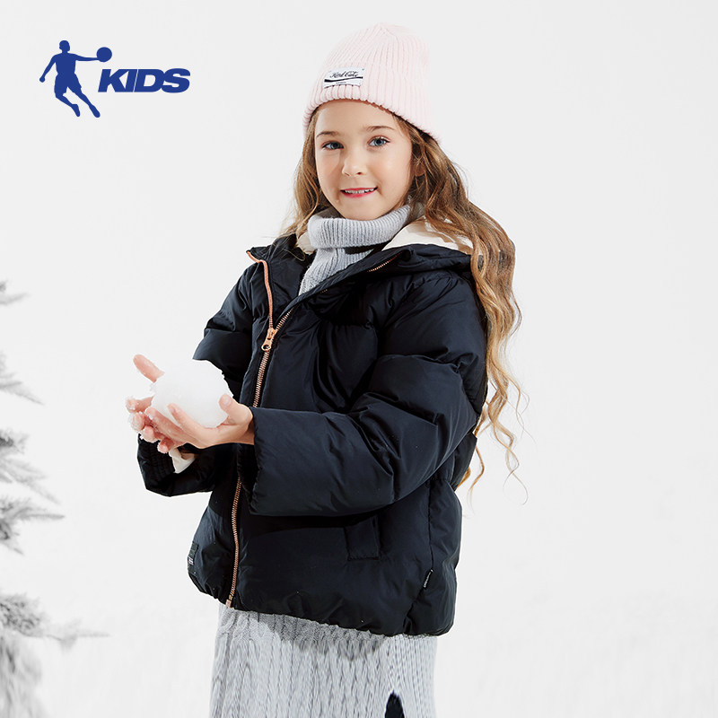 乔丹童装女童羽绒服儿童衣服2022春秋新款中大棉袄