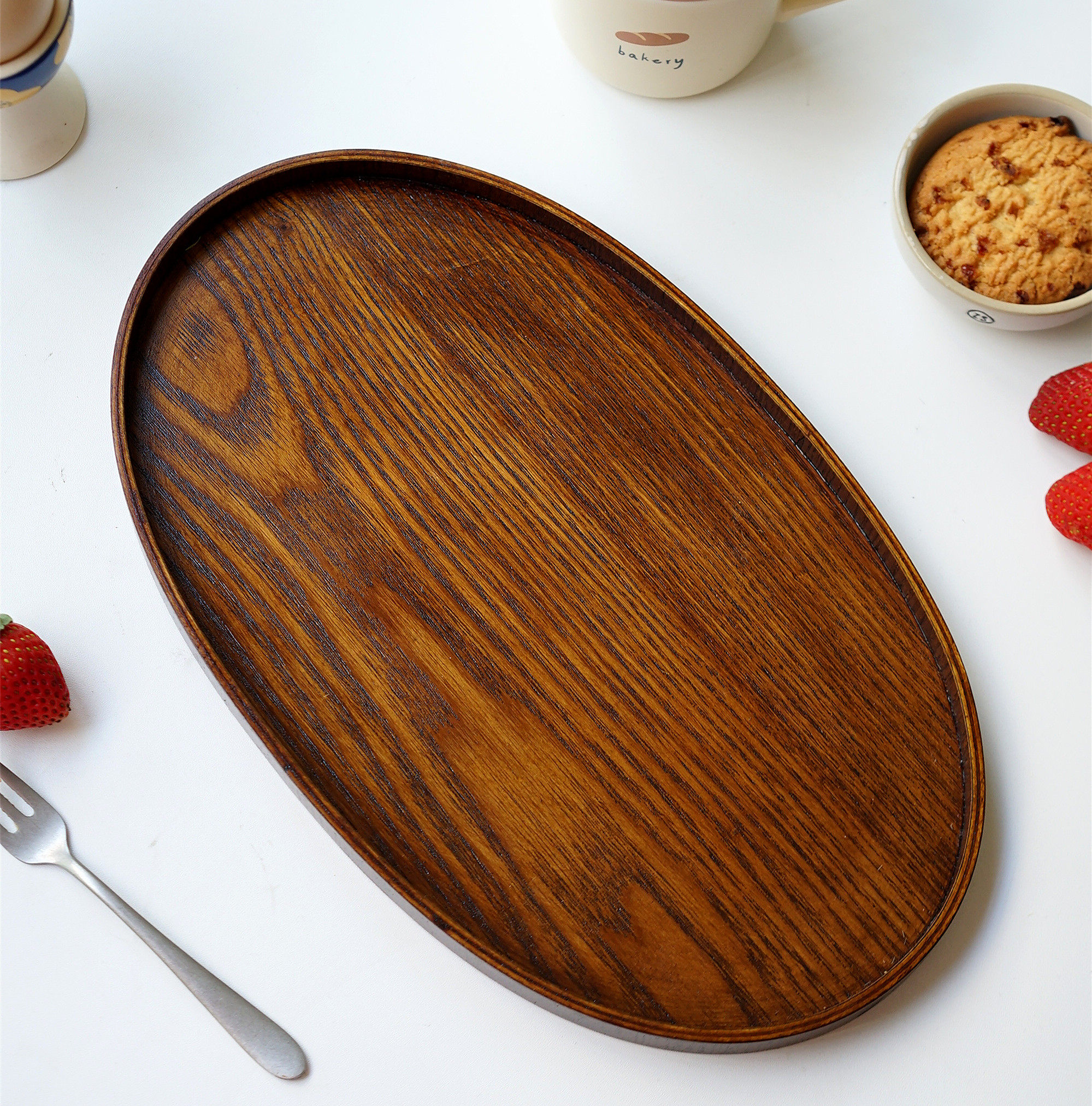 托盘日式椭圆木质早餐餐盘茶托西餐蛋糕甜品盘