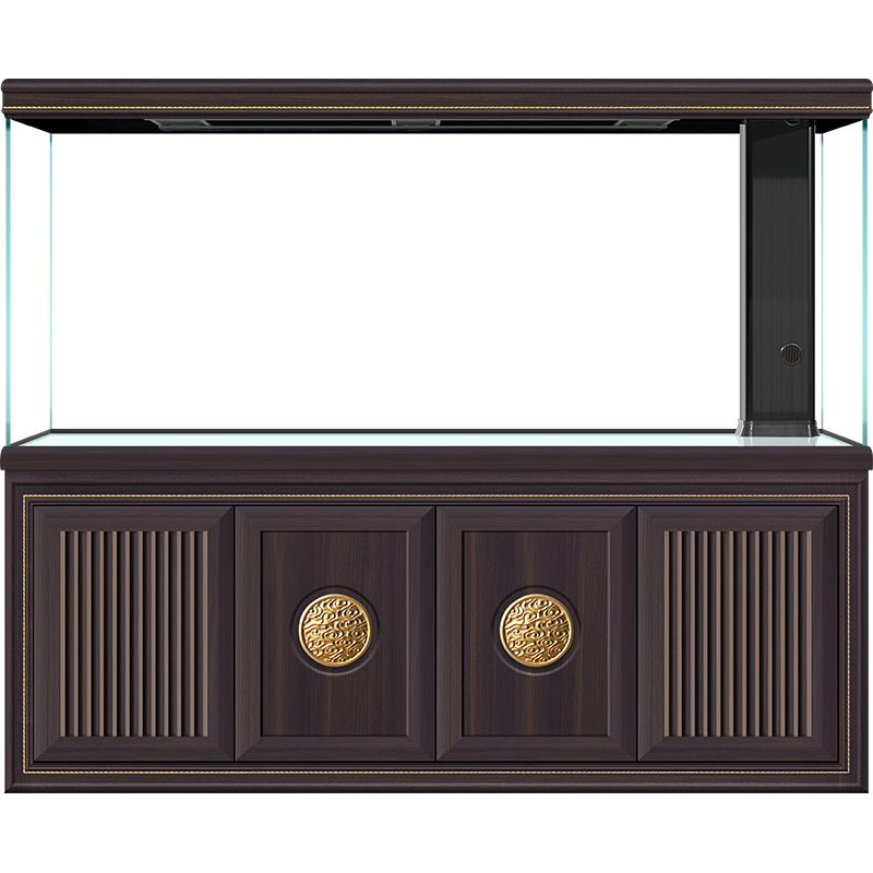 鱼缸大型金鱼缸水族箱实木换水家用汉霸客厅新中式鱼缸