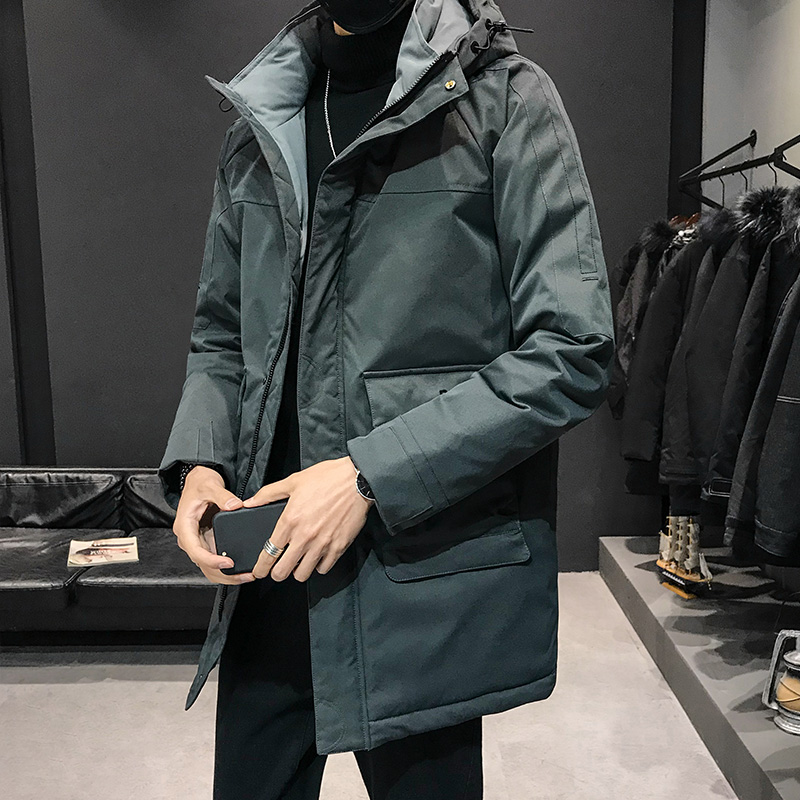 棉衣男士中长款秋冬季羽绒棉服2021新款潮流帅气冬装外套男装棉袄