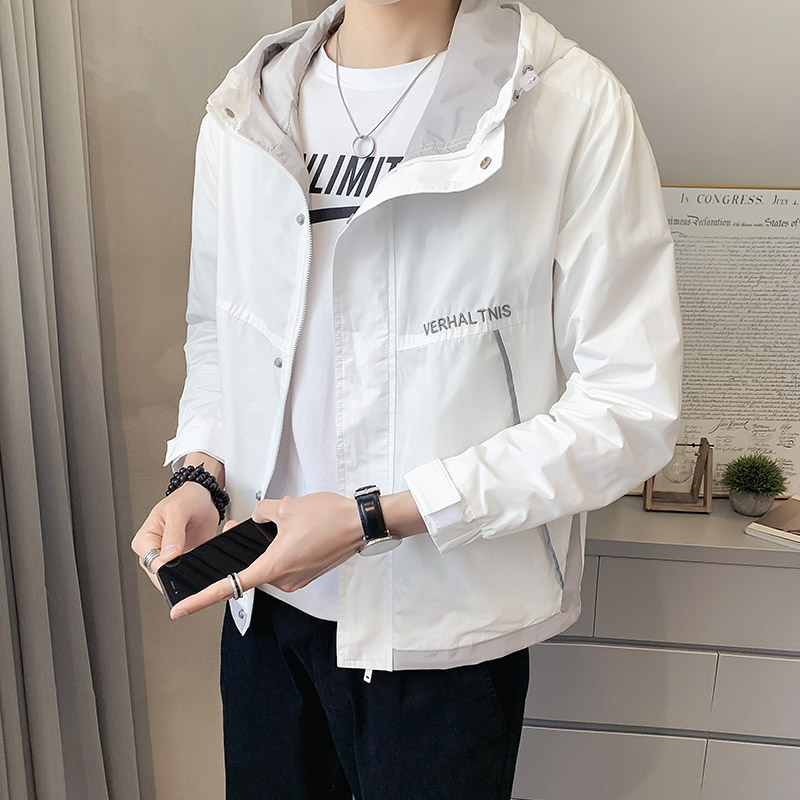 春装外套男夹克2022新款连帽春秋季百搭潮流帅气薄款上衣潮牌男装