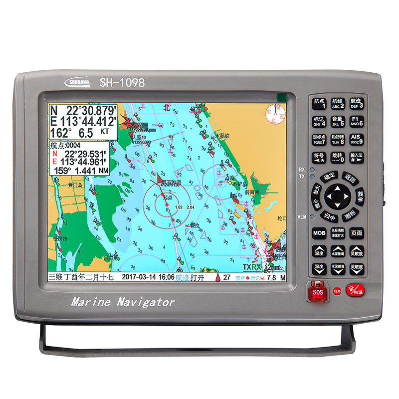 船用导航ais避碰sh1098a船载自动识别系统顺航10英寸gps