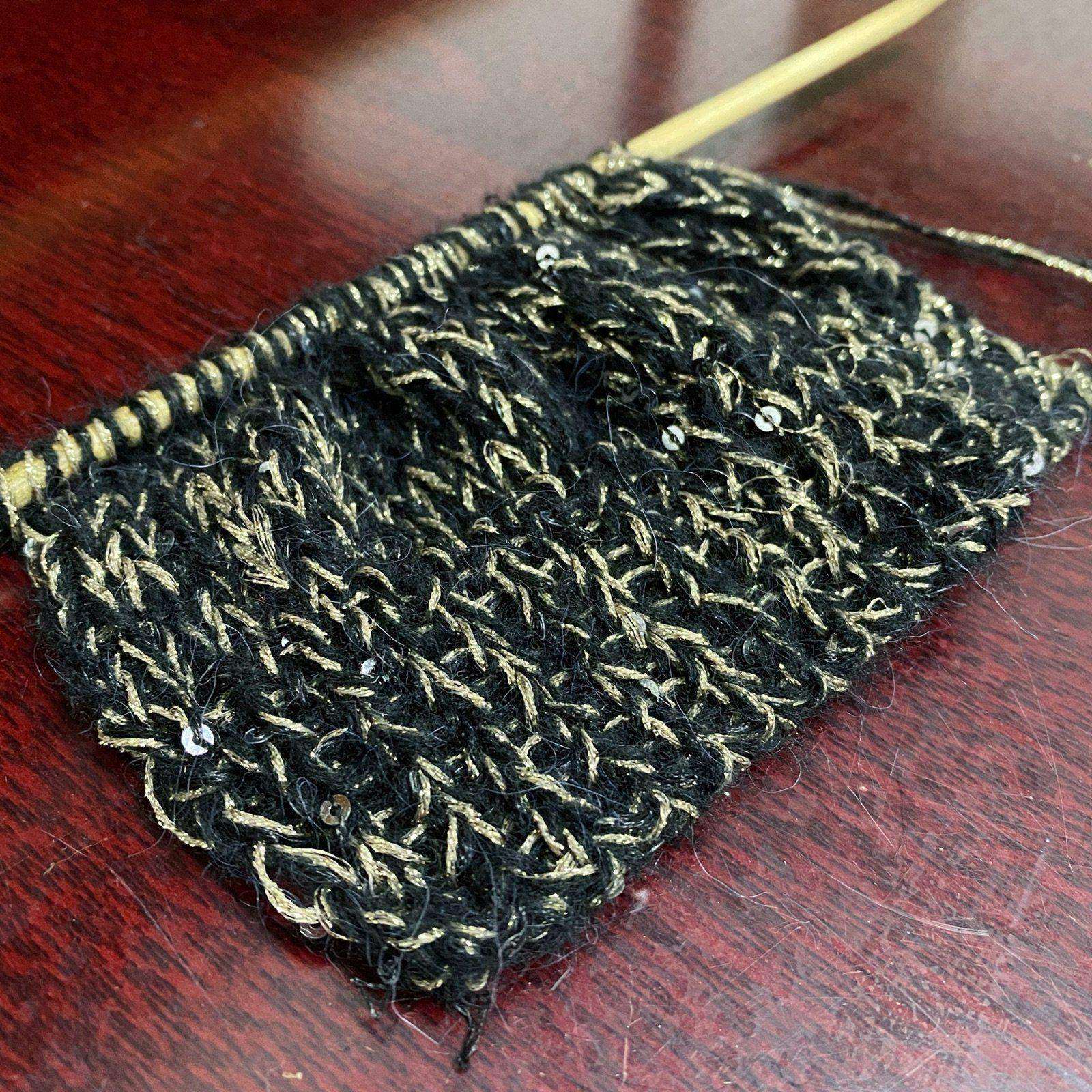 羊毛标价一斤价格黑色珠片马海毛衣外套针线毛线