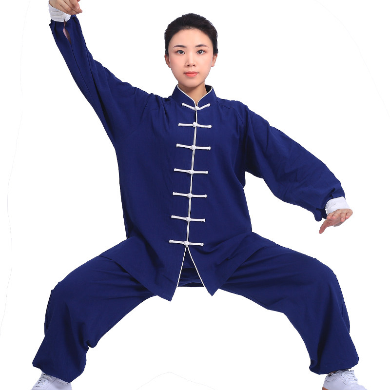 棉麻太极服女新款飘逸亚麻中老年太极拳服装练功太极服