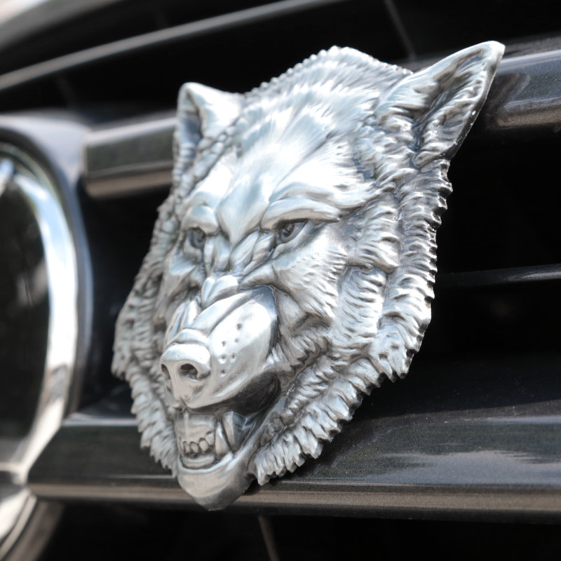 狼头金属3d浮雕车贴中网越野车个性改装车标贴汽车装饰贴