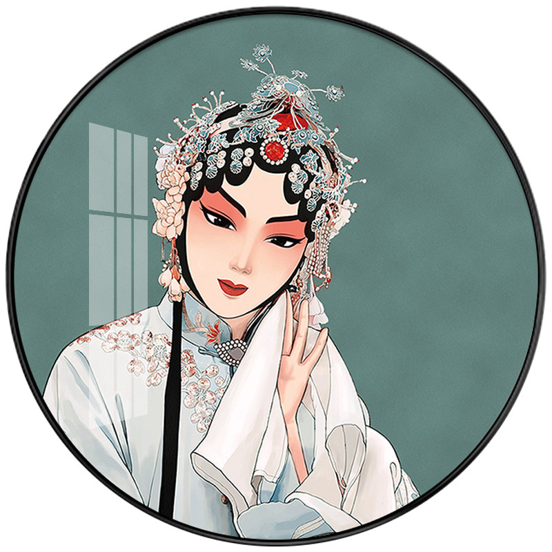 钻石画满新款圆形中国国风戏曲花旦人物十字绣钻石绣