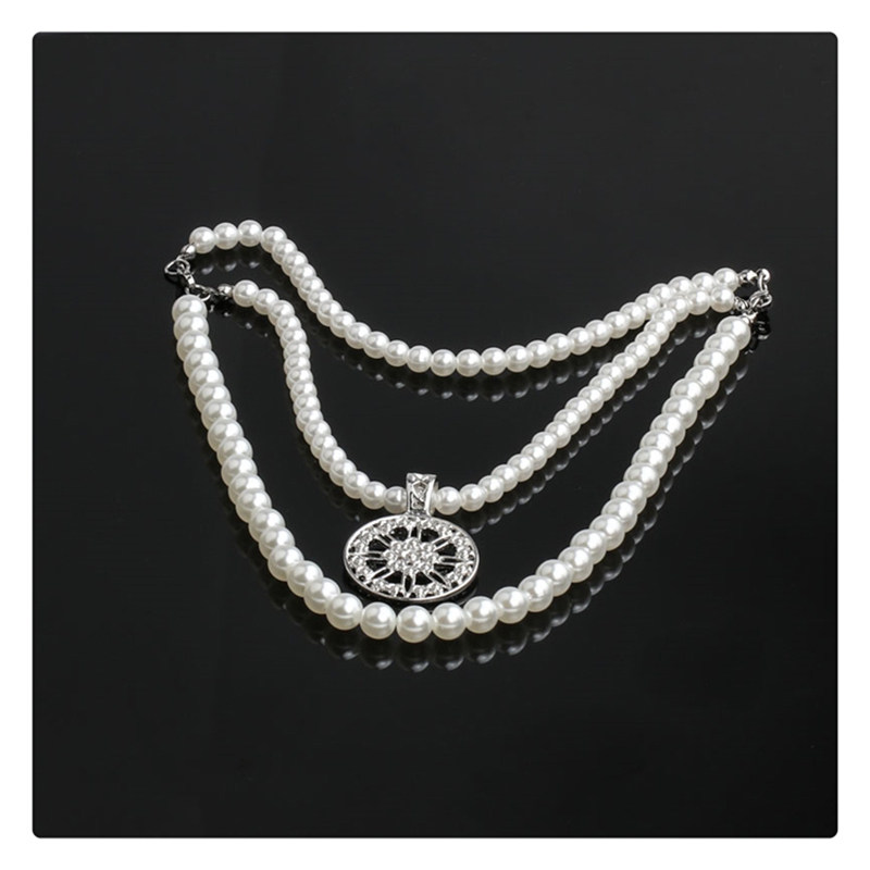 项链maisonemerald潮牌说唱双层嘻哈小众珍珠国潮项链