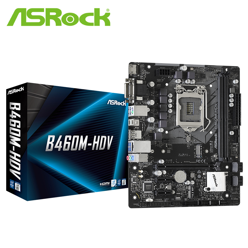 华擎科技 主板支持10400f hdv b460m asrock 送网卡 10700k 10900