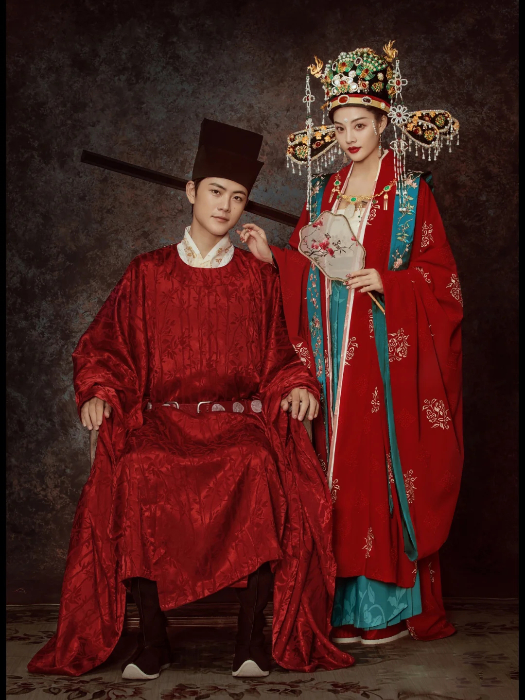 影楼摄影写真情侣古装主题宋制汉中式婚服华裳民族服装