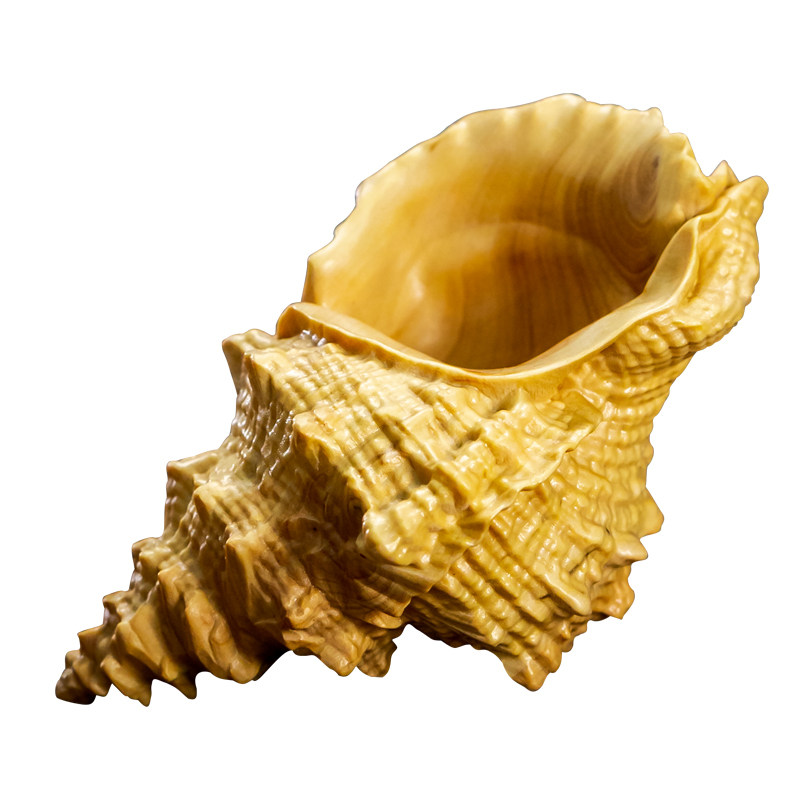 木雕手把创意海螺文玩男士随身把玩家居饰品中式木雕