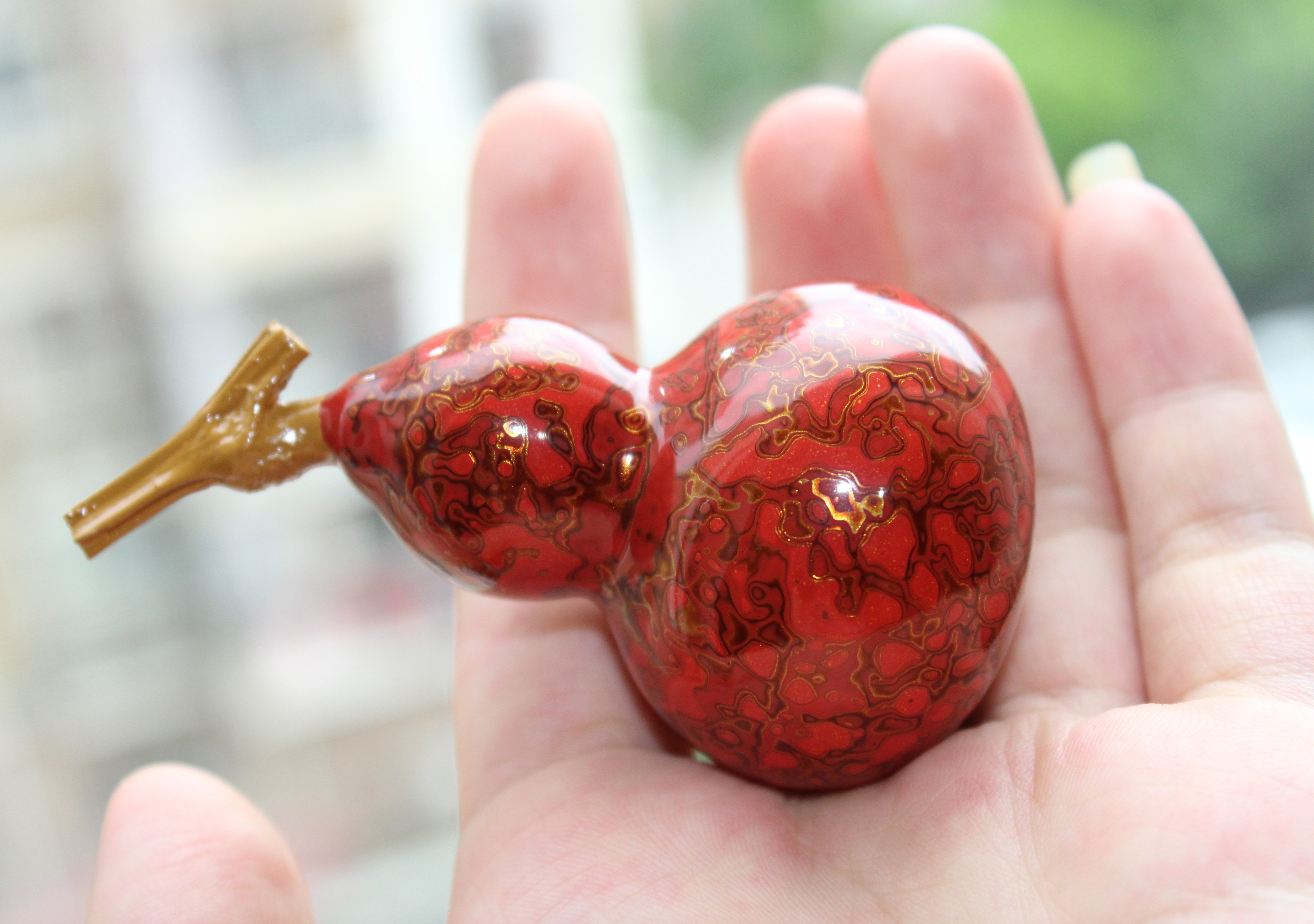 葫芦定制大漆开口非遗手工漆器挂件手捻文玩漆器