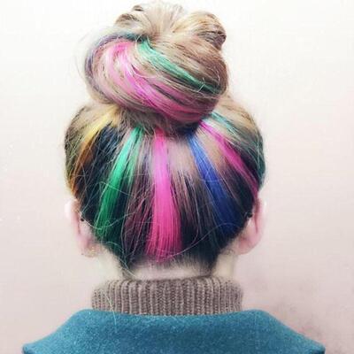 染发剂挑染彩色染发膏永久 渐变色家用染发膏漂粉桃红蓝色染发剂