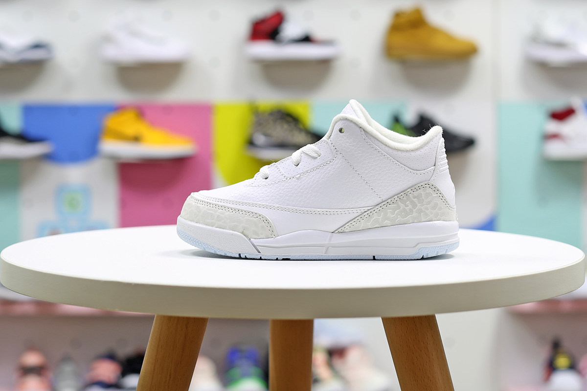 卡尔家耐克童鞋jordanaj3白水泥水泥篮球球鞋运动鞋832033-111运动鞋