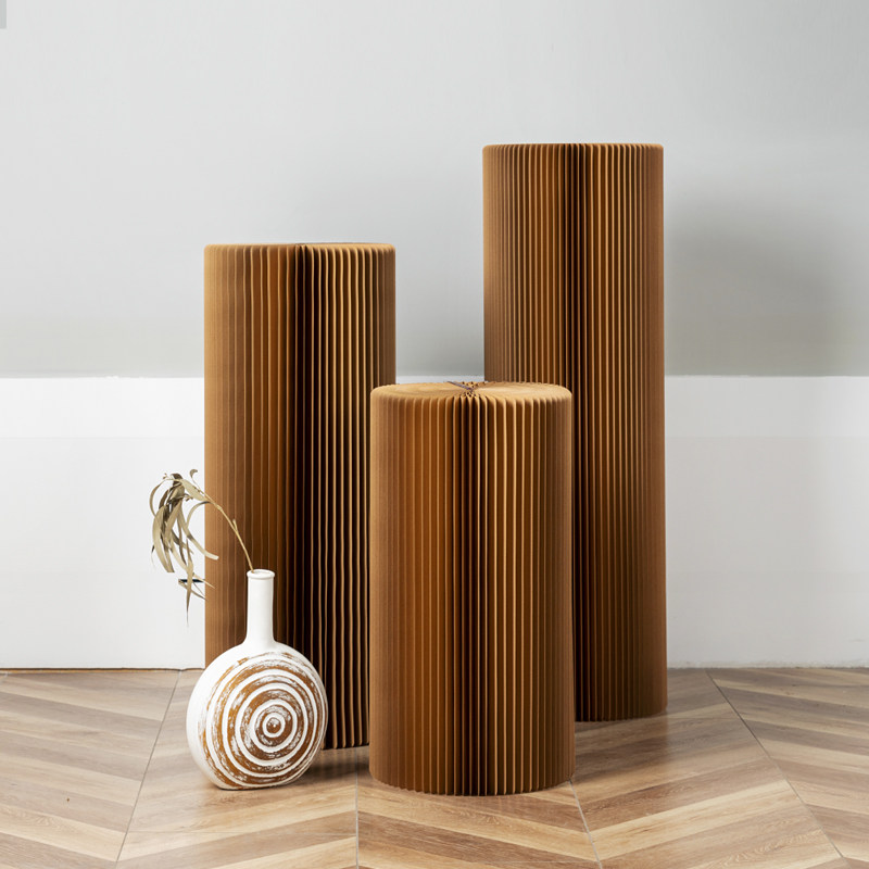 十八纸圆柱商品展示台橱窗展示架货架陈列圆形装饰台中岛落地流水