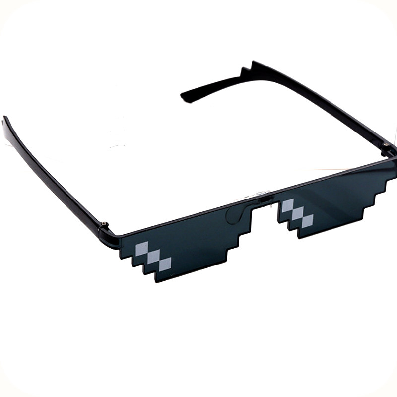 thug life新款墨镜打码像素墨镜马赛克眼镜装逼二次元装b神器动漫