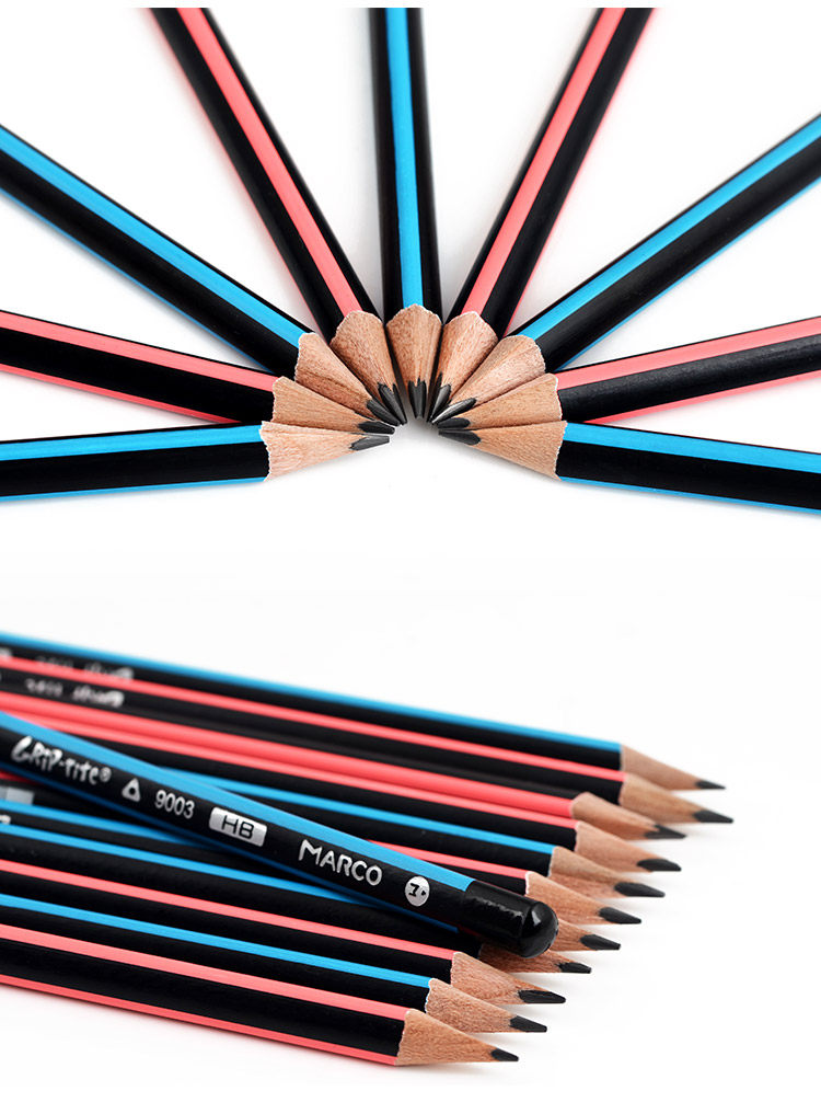 铅笔马可9003三角儿童小学生易握正姿hb安全铅笔