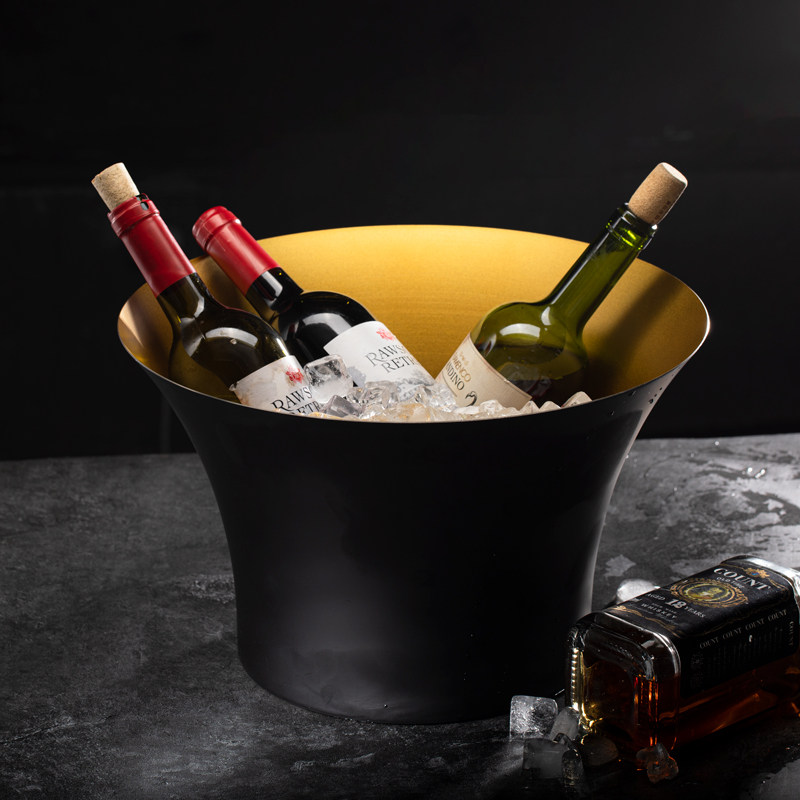 新款时尚香槟奢华不锈钢冰桶家用大号红酒冰镇冰桶