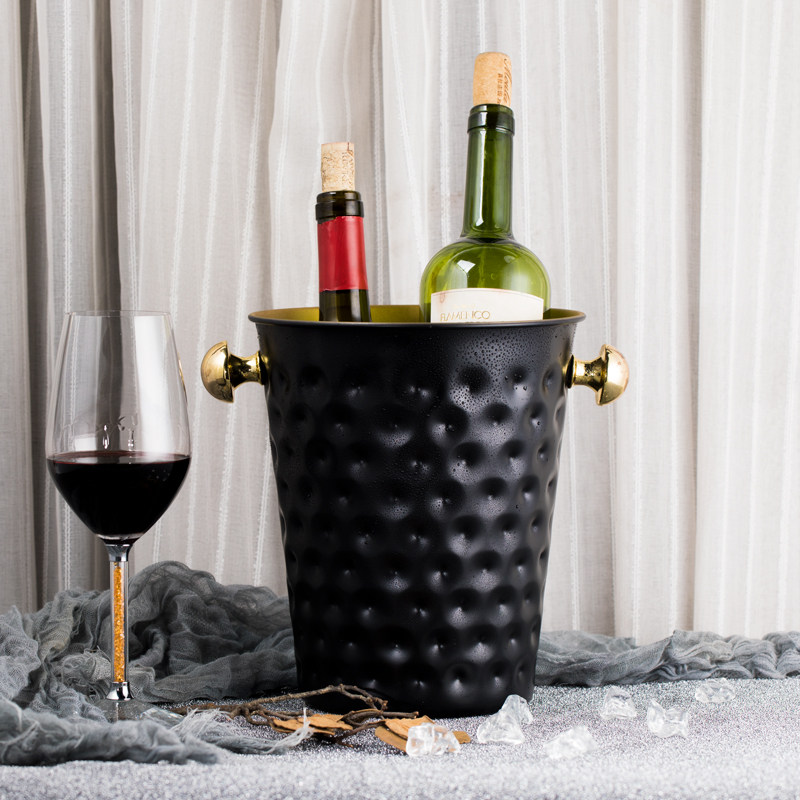 新品奢华不锈钢冰桶欧式家用香槟桶红酒冰桶酒吧ktv冰酒桶摆件