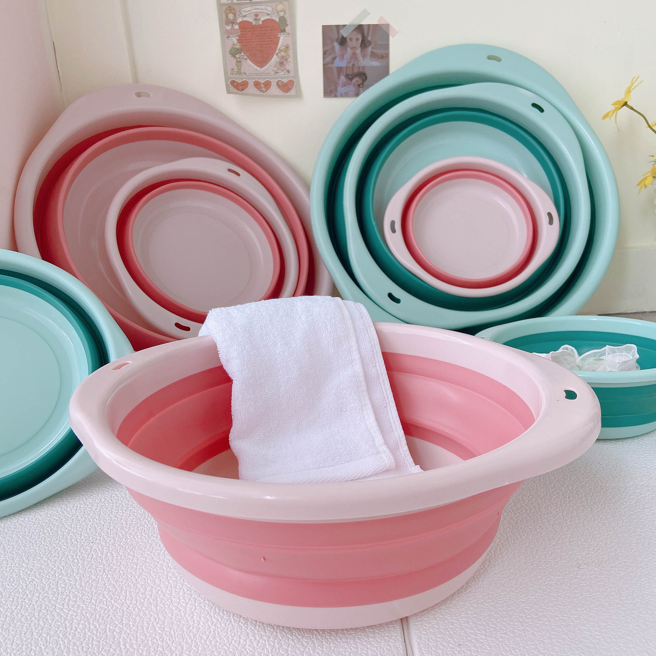 可折叠洗脸盆女生小盆盆子学生宿舍家用大号便携式脸盆