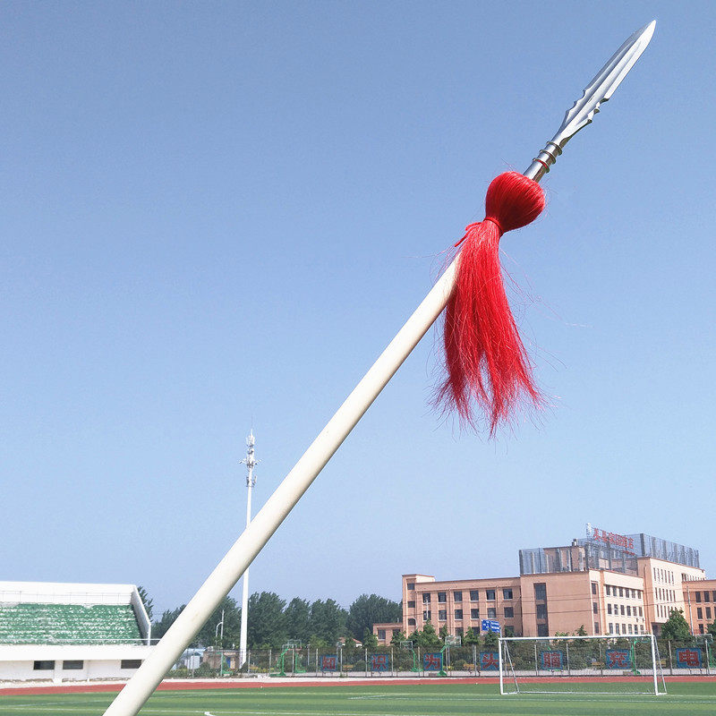 白蜡杆红缨枪霸王枪武术枪不锈钢红樱枪头长矛兵器太极大枪杆包邮