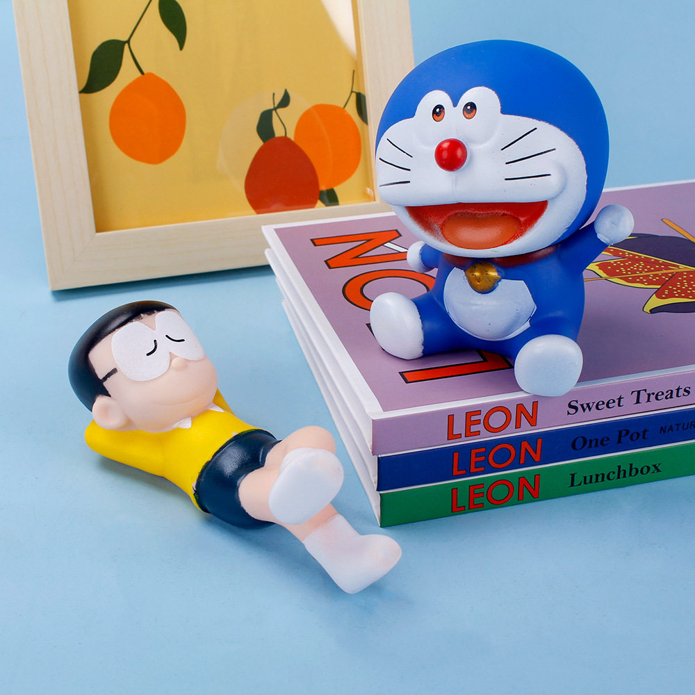 大雄搪胶款睡姿躺姿手办模型小叮当车载公仔烘焙手办
