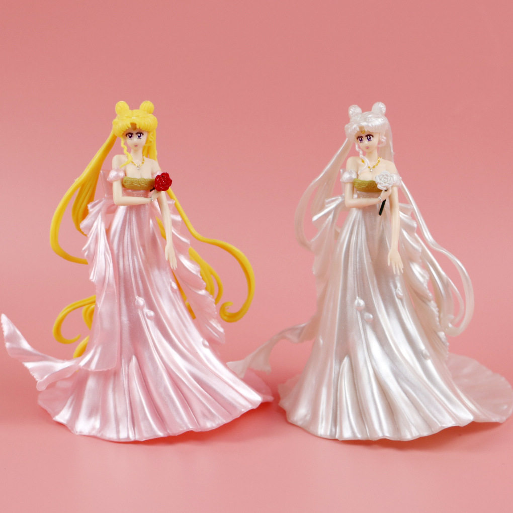 摆件现货大号实心珠光美少女战士婚纱美少女烘焙蛋糕手办