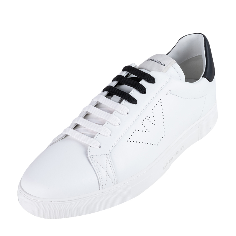 emporioarmani阿玛尼系带鹰标运动小白鞋男鞋春季新款时尚休闲鞋