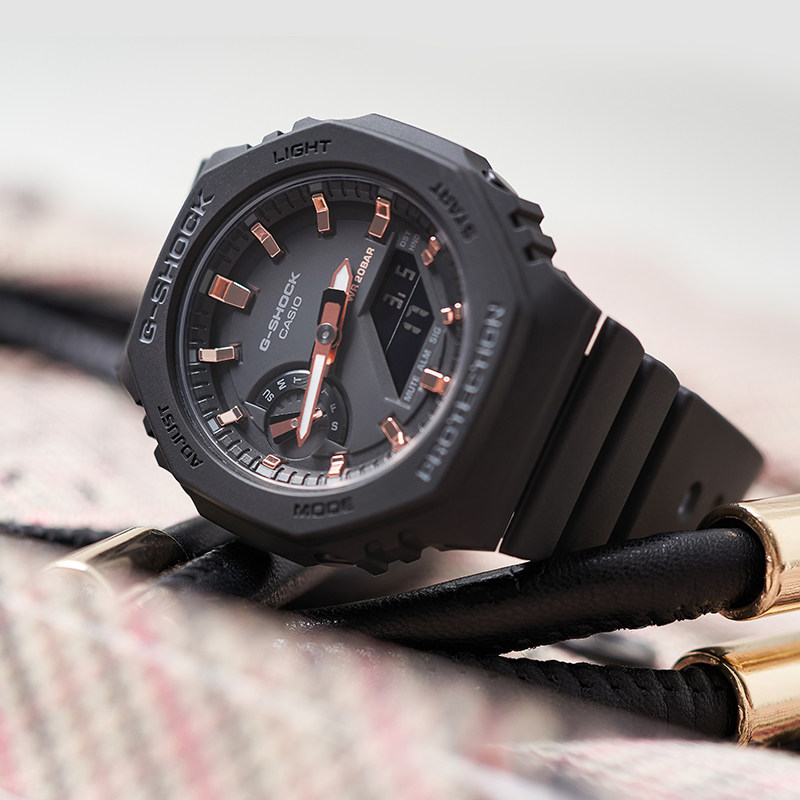 casio卡西欧g-shock碳纤维农家橡树皇家八角形运动表gma-s2100-4a日韩