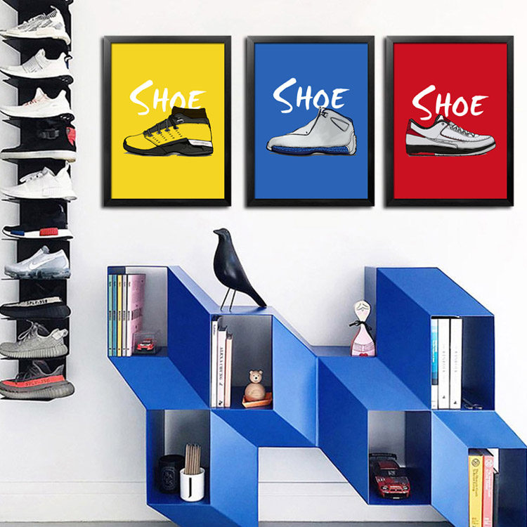 篮球球鞋海报装饰画画框鞋店专卖店学生运动鞋墙画现代装饰画