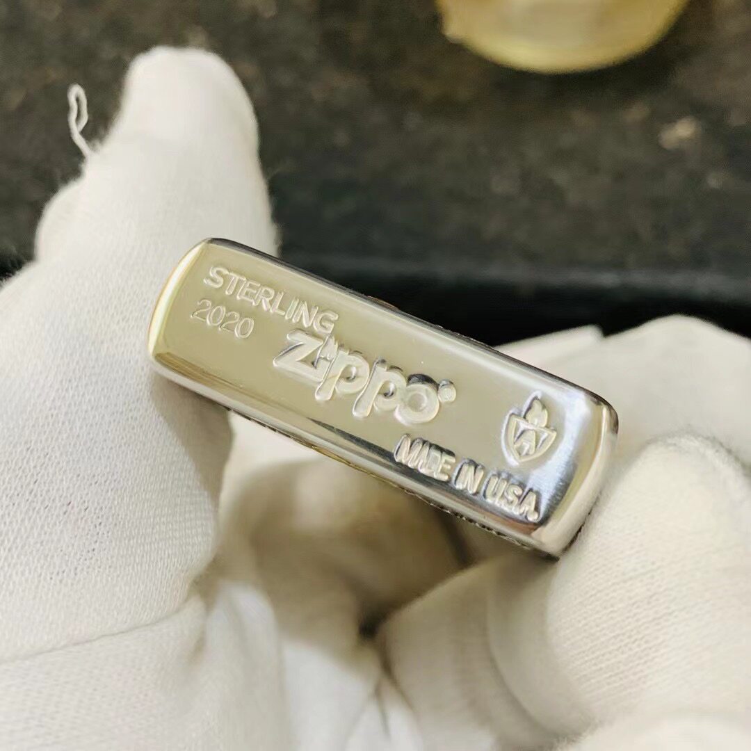 原装正版zippo煤油打火机鬼王纯银限量盔甲雕刻zippo