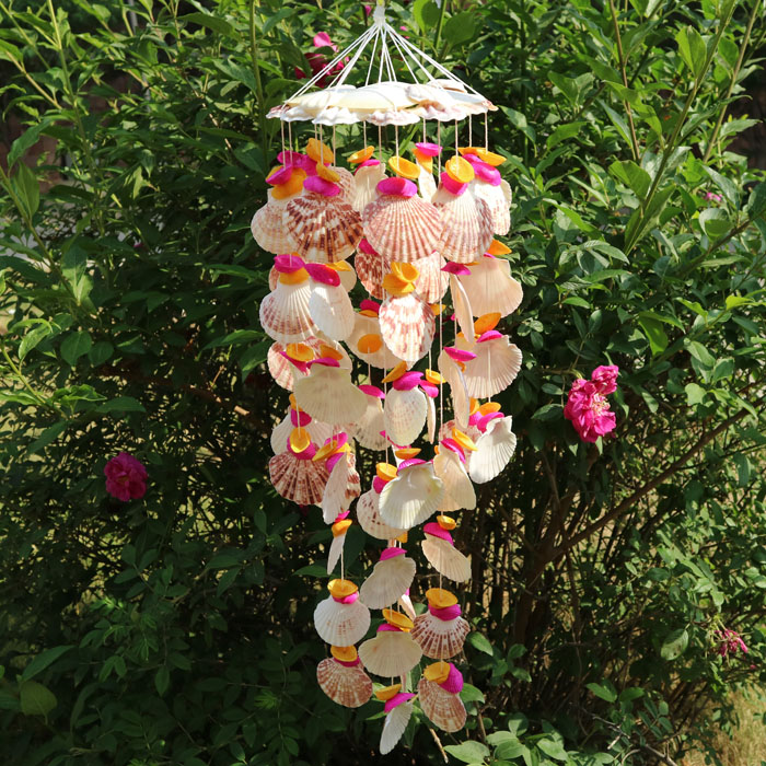 天然海螺贝壳风铃海洋特色工艺品创意生日礼物家居装饰海螺