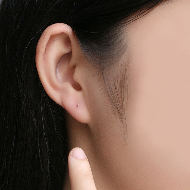 s925纯银耳针女银饰品养耳棒男耳棍防耳洞闭塞韩版简约小耳骨钉