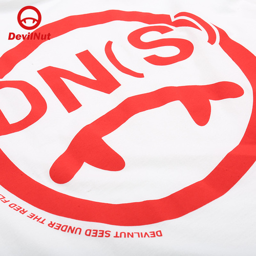 devilnut 小恶魔 潮牌 dns 夏新款男女情侣印花宽松短袖t恤 sty