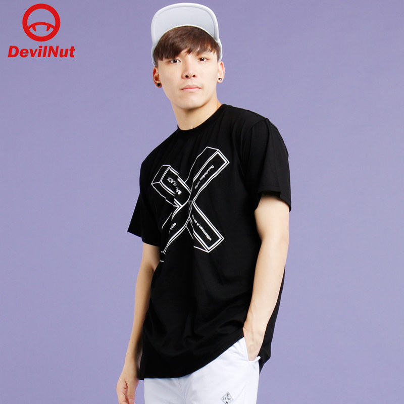 devilnut潮牌春夏男女中性夏季情侣bf宽松圆领t恤
