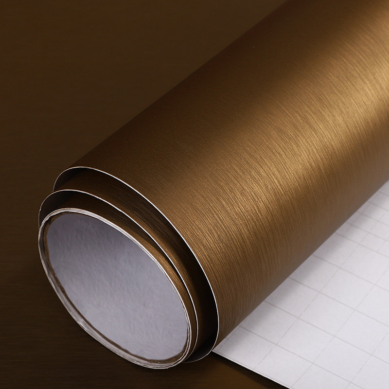 钛金拉丝金色贴纸自粘金箔墙贴装饰橱柜翻新软装墙贴