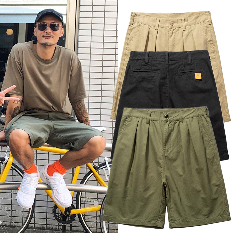 余文乐工装短裤男夏外穿潮牌ins宽松橙标休闲休闲裤