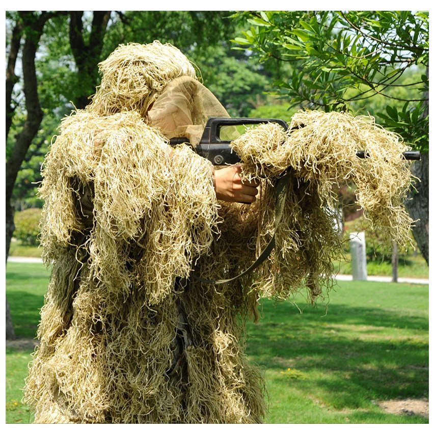 吉利真人吃鸡隐身毛丝拍摄迷彩伪装厂家现货吉利服