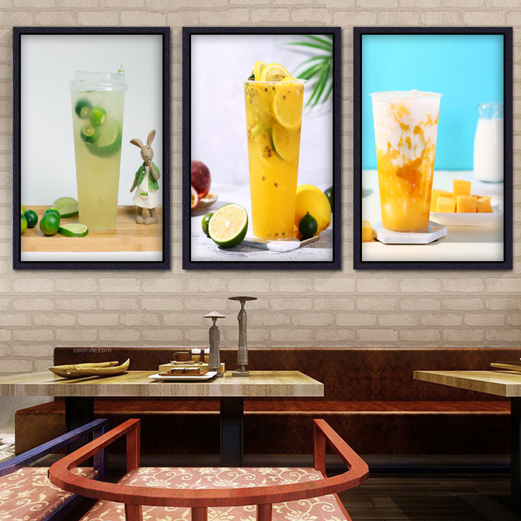 奶茶店装饰背景墙店铺个性创意现代简约壁挂饮品水吧墙壁画挂画