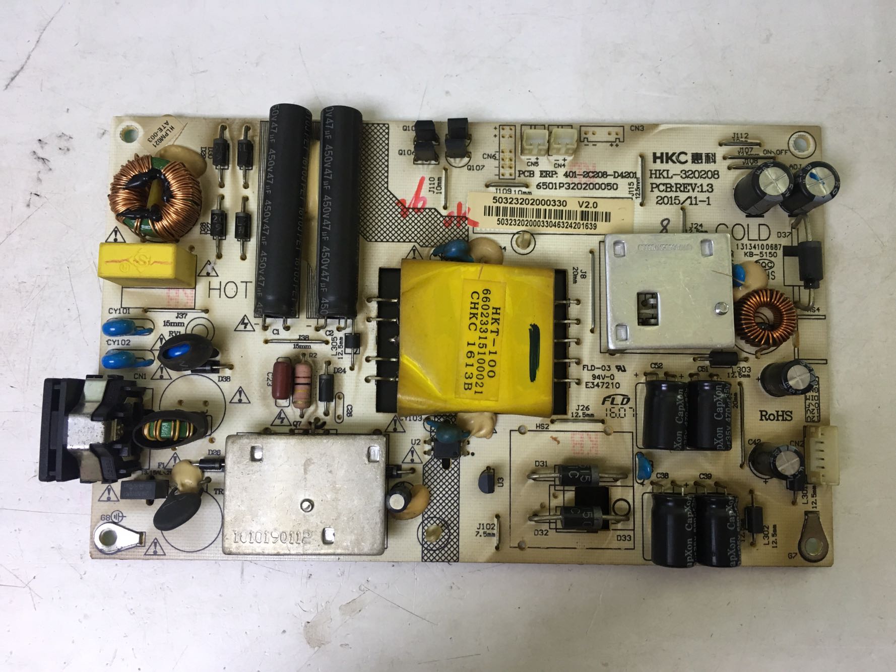 惠科hkc显示器nb32f电源hkl3202084012c208d4201pcb电路板