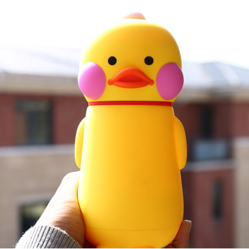 杯子玻璃杯好看的小黄鸭水杯女抖音韩国外出清新可爱网红羞羞ins