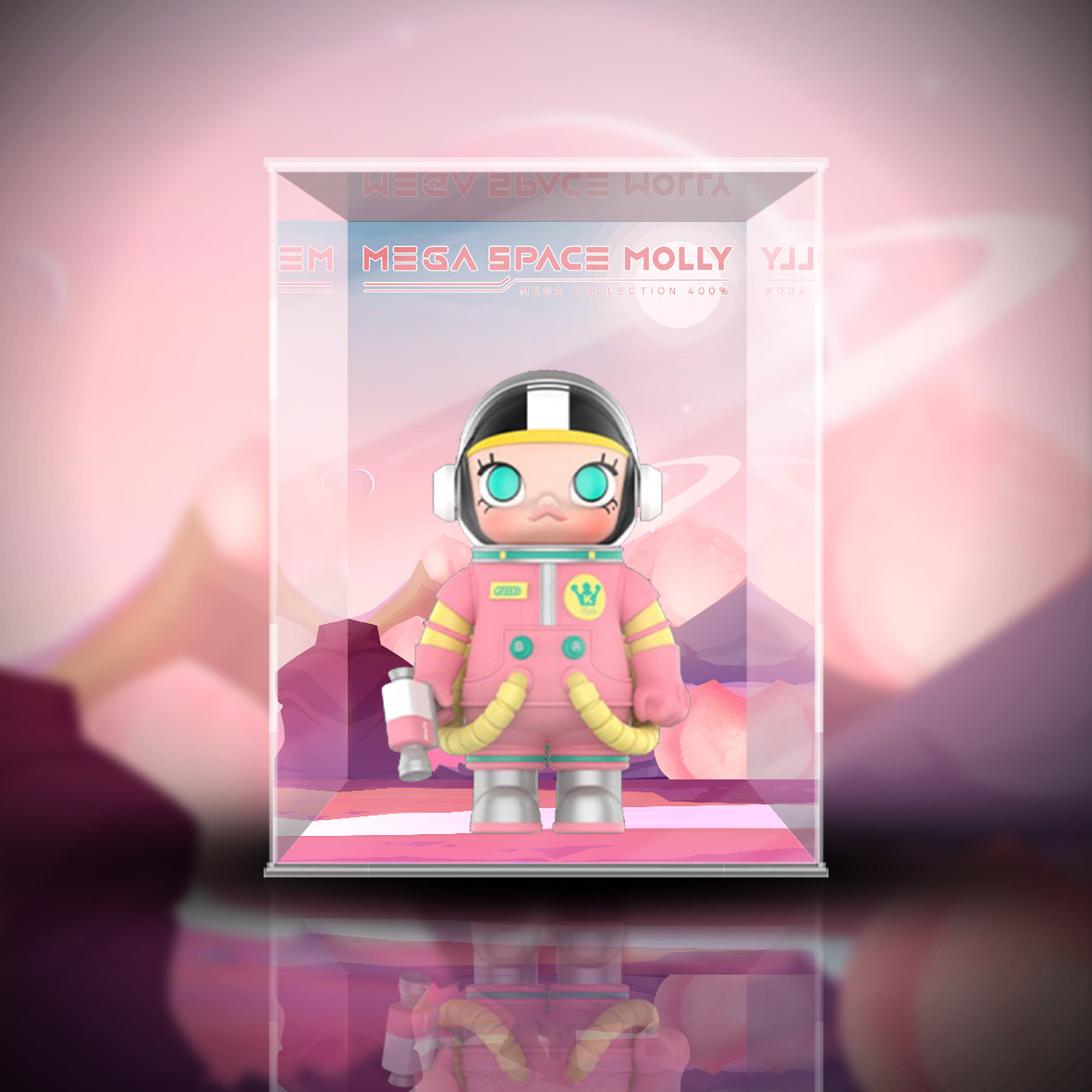 泡泡玛特mega400molly宇航员太妃西瓜蓝莓卷心菜南瓜展示动漫电子