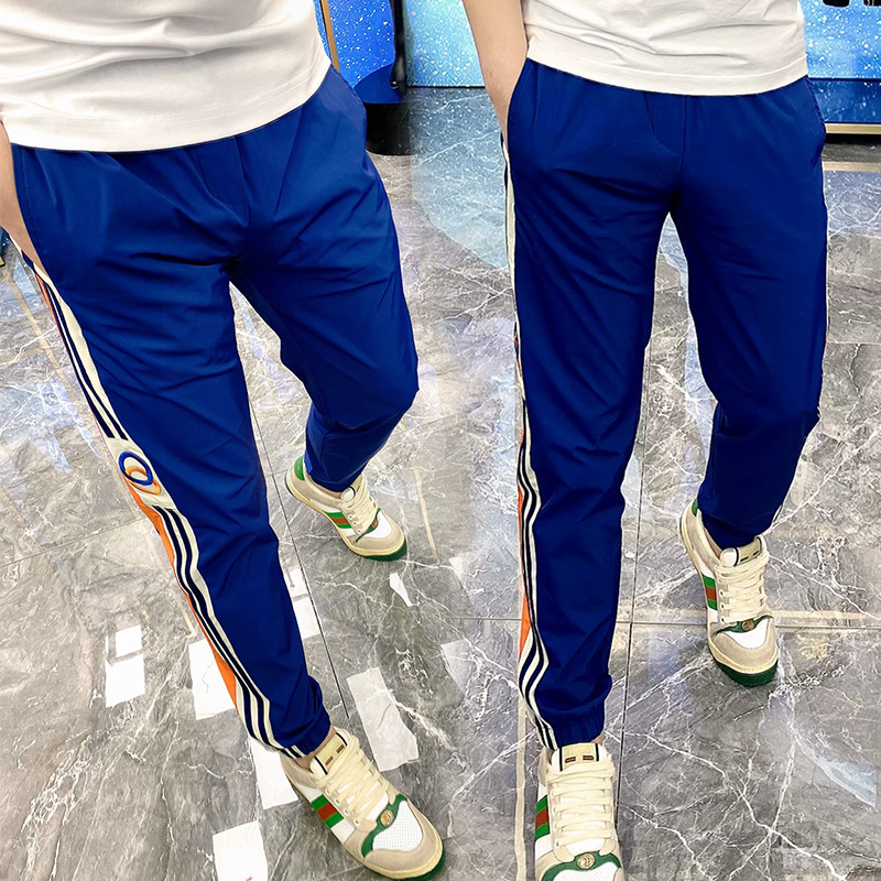 欧洲站春季新款卫裤显瘦休闲裤男百搭轻奢运动裤束脚潮流九分裤男