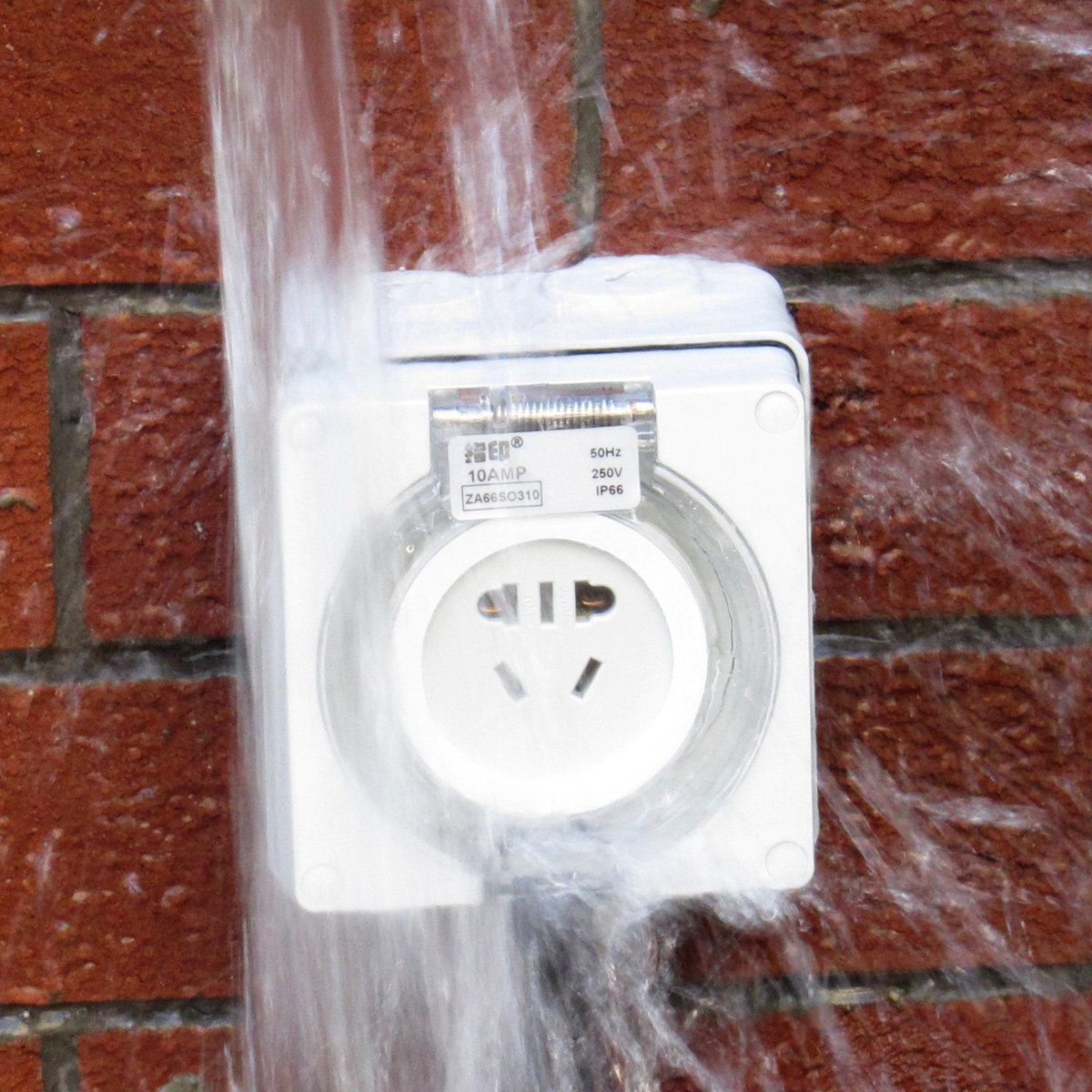 指印室外防水插座户外浴室防雨孔明装明盒家用开关插座套装