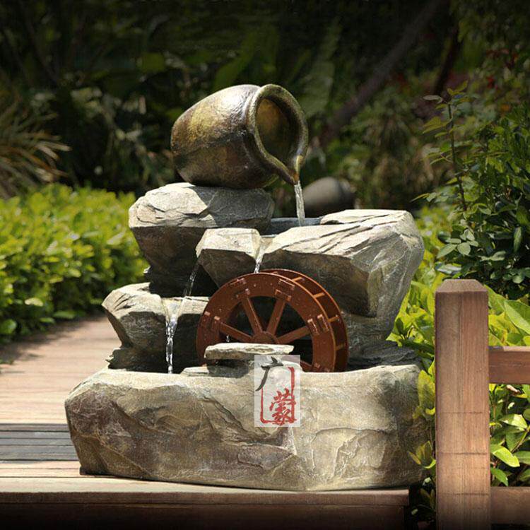 摆件鱼池流水陶罐喷泉景观家居家居装饰装饰品别墅摆件