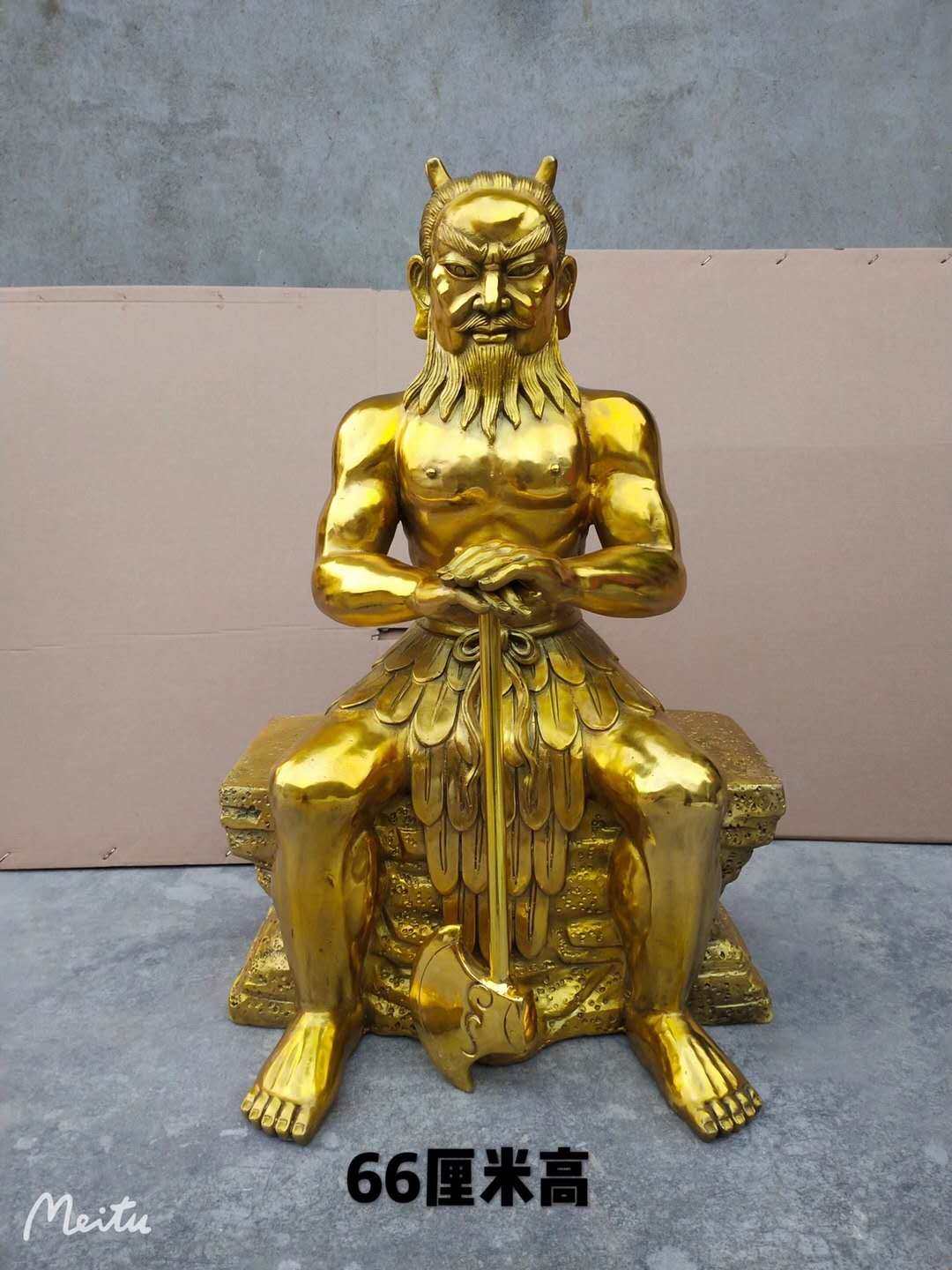 盘古伏羲纯铜大帝开天辟地人族大帝镇宅保平安供奉摆件