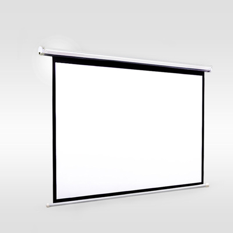 100寸16:9投影仪电动幕布办公家用高清投影机屏幕玻纤
